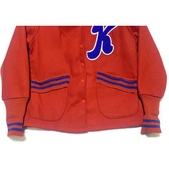 Dick Sanburn Varsity Jacket Women's Medium Red With Letter K Lined - Picture 6 of 8